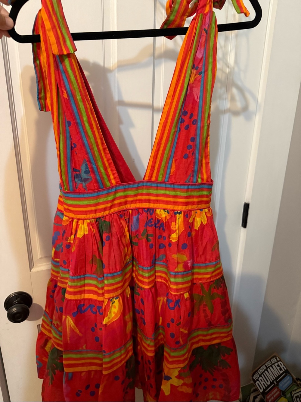Farm Rio Red Good Vibes Mini Dress - Picture 6 of 10